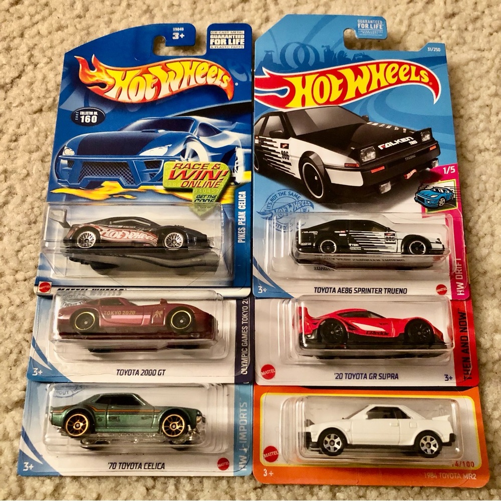 Hot Wheels/Matchbox JDM Toyota Cars (6)
